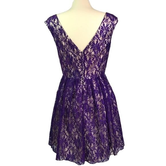 Sean Collection 10 lace overlay dress purple - Picture 3 of 7
